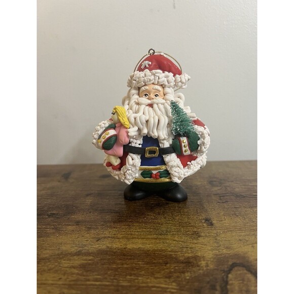 TRADITIONS Santa Holding Doll and Tree Collectible Character Glass Ornament EUC - Picture 11 of 16